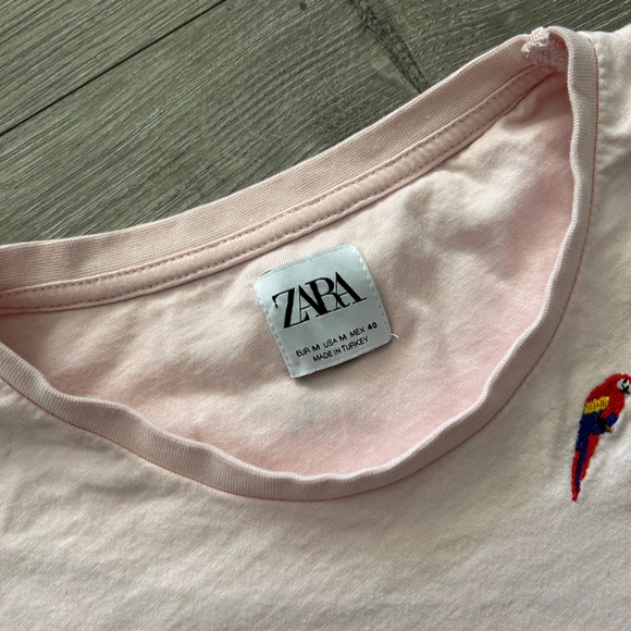 Zara Mens Tropical Pink Shirt Size M - Picture 2 of 9